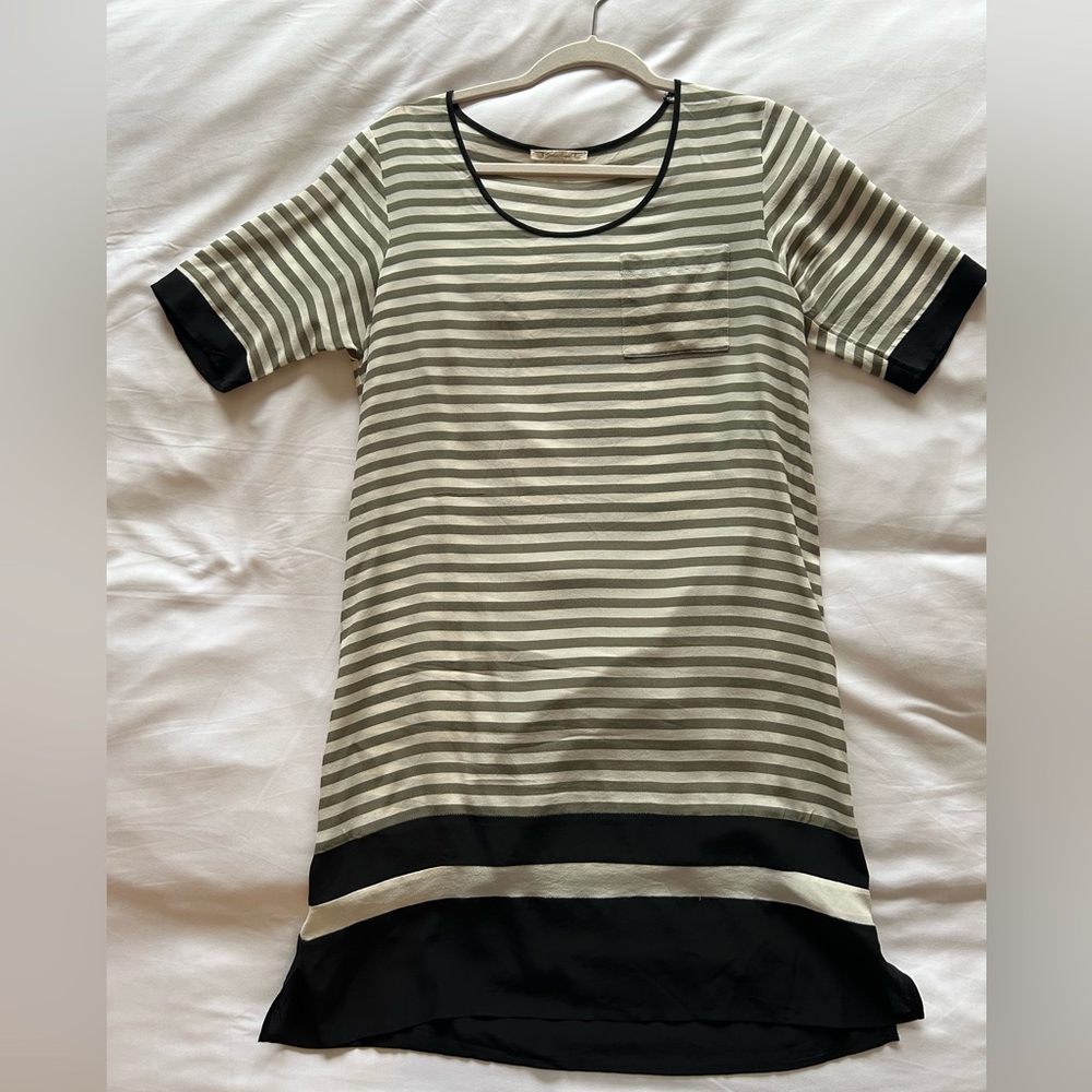 Gold Hawk Silk Shift Dress